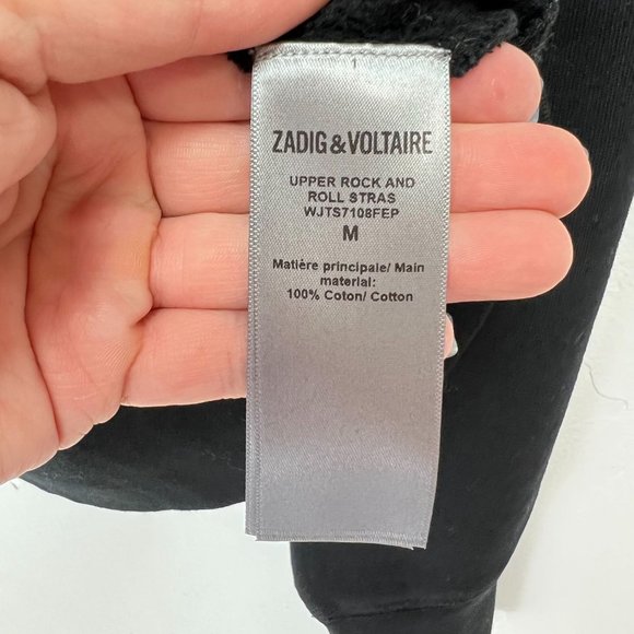 NEW Zadig & Voltaire Women's Size M Upper Rock & Roll Rhinestone Sweatshirt - Picture 5 of 8